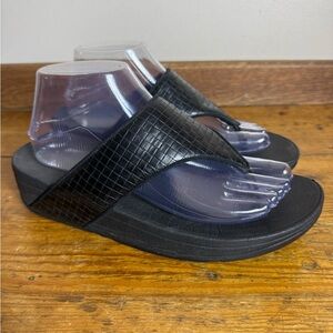 Fitflop Lulu Flipflops Sandals Size 8 Black Womens Beach Summer Casual Vacation